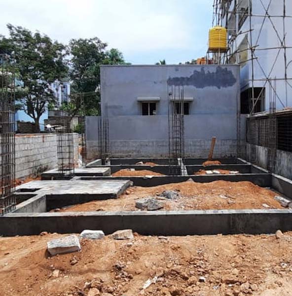 Construction work at Yelahanka by Dhrithi Construction